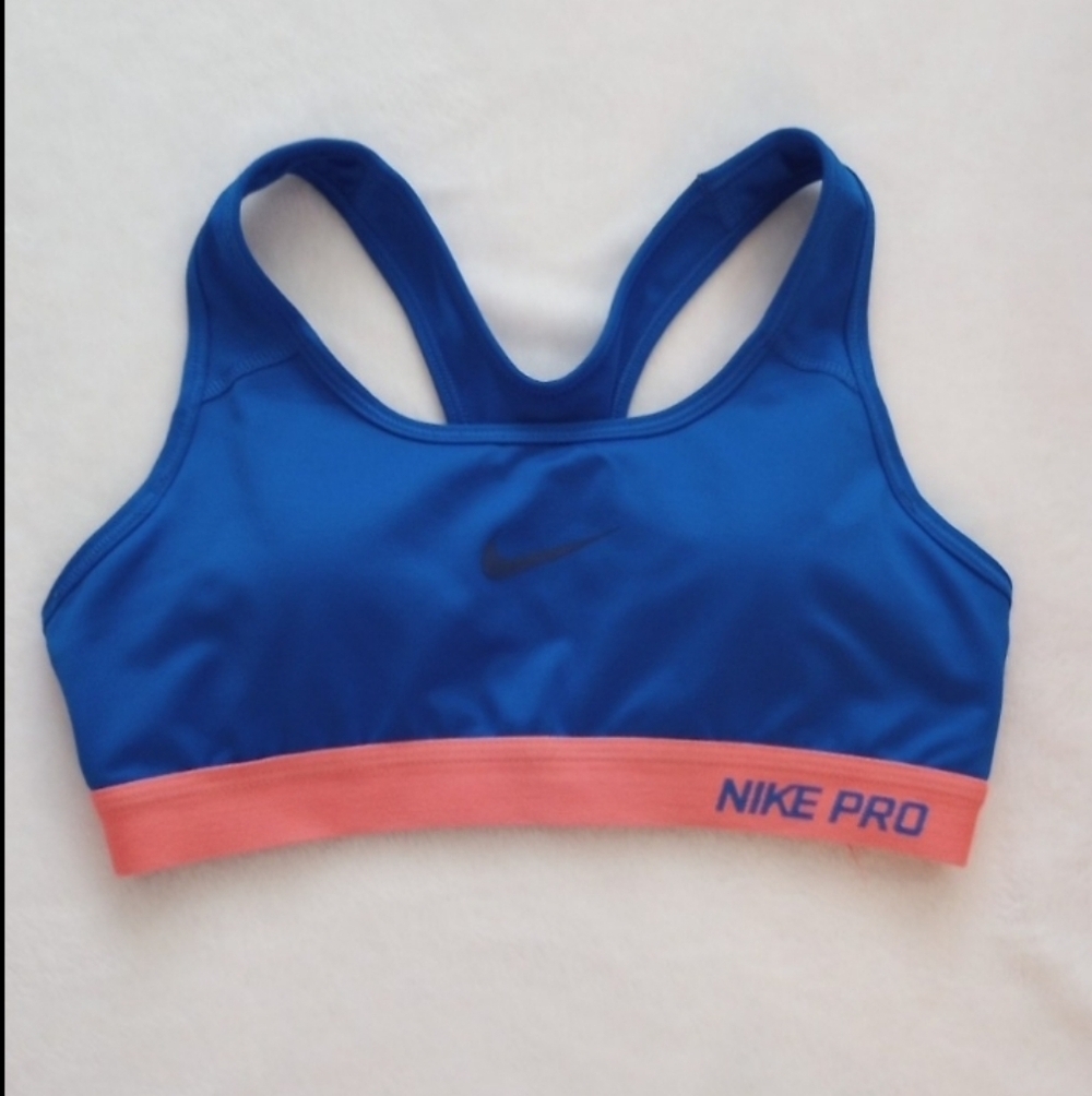 Nike Pro Women's Sports Bra in Blue and Coral Pink Size Small